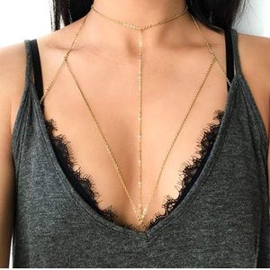 Simple Body Jewelry Handmade Chain Chest Tassel